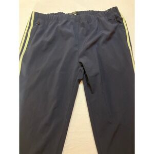 Oleg Cassini Sport Navy Blue Athletic Track Pants with Yellow Stripes Size‎ M
